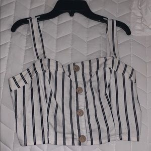 cute black and white striped top